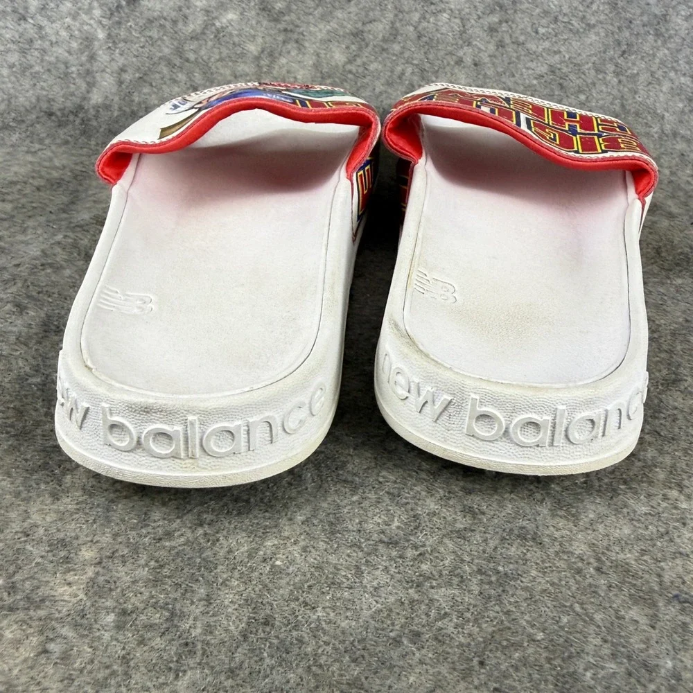 New Balance 200 Big League Chew Slides Mens 9 White Red Blue SMF200G Sandals